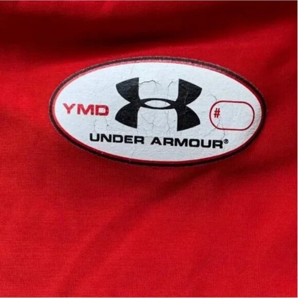 Under Armour Boys Athletic Tech Short Sleeve Base Layer Red Shirt Youth Medium - Picture 4 of 5